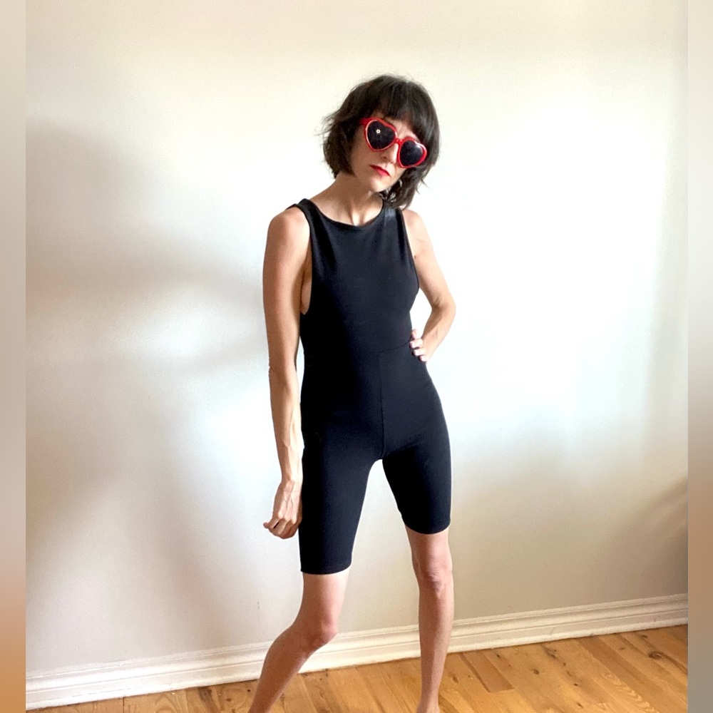 Black Crew Neck Unitard